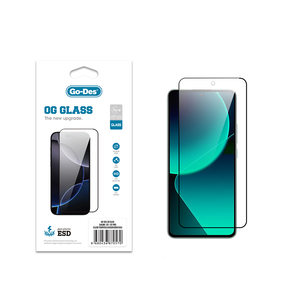 Xiaomi Mi 13T Pro Go Des OG Glass Antistatik Temperli Cam Ekran Koruyucu - 1