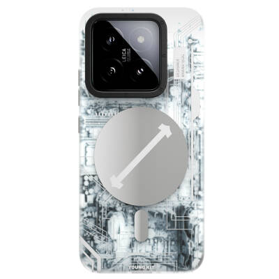 Xiaomi Mi 14 Case YoungKit Technology Series Cover with Magsafe Charging Feature White