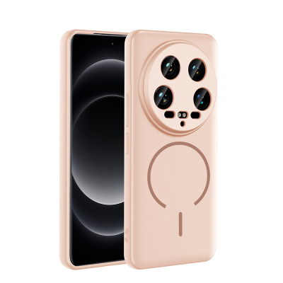 Xiaomi Mi 14 Ultra Kılıf M-safe Şarj Özellikli Zore Meta Kapak Rose Pembe