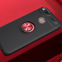 Xiaomi Mi 5X Kılıf Zore Ravel Silikon Kapak Siyah-Kırmızı