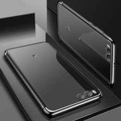 Xiaomi Mi 6 Kılıf Zore Dört Köşeli Lazer Silikon Kapak Siyah