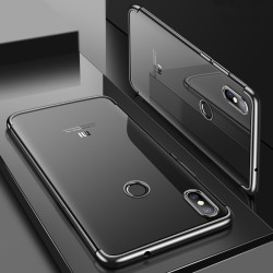 Xiaomi Mi 8 Kılıf Zore Dört Köşeli Lazer Silikon Kapak Siyah