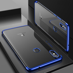 Xiaomi Mi 8 Kılıf Zore Dört Köşeli Lazer Silikon Kapak Mavi