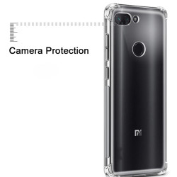 Xiaomi Mi 8 Lite Kılıf Zore Nitro Anti Shock Silikon Renksiz