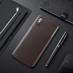 Xiaomi Mi 8 Pro Kılıf Zore Negro Silikon Kapak Kahverengi