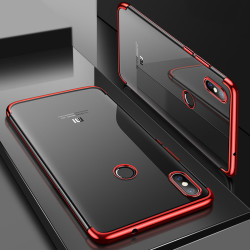 Xiaomi Mi 8 SE Kılıf Zore Dört Köşeli Lazer Silikon Kapak Kırmızı