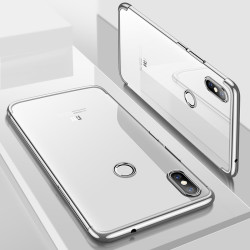 Xiaomi Mi 8 SE Kılıf Zore Dört Köşeli Lazer Silikon Kapak Gri