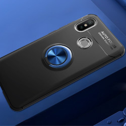 Xiaomi Mi 8 Kılıf Zore Ravel Silikon Kapak Siyah-Mavi