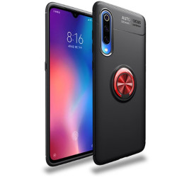 Xiaomi Mi 9 Lite Case Zore Ravel Silicon Cover Black-Red