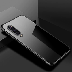 Xiaomi Mi 9 Lite Kılf Zore Dört Köşeli Lazer Silikon Kapak Siyah