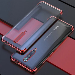 Xiaomi Mi 9T Case Zore Dört Köşeli Lazer Silicon Cover Red