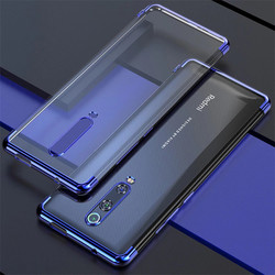 Xiaomi Mi 9T Case Zore Dört Köşeli Lazer Silicon Cover Blue