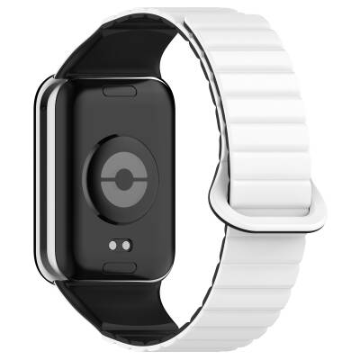 Xiaomi Mi Band 8 Pro Silicone Band Zore KRD-105 Strap Beyaz-Siyah