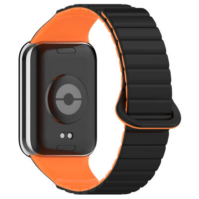 Xiaomi Mi Band 8 Pro Silicone Band Zore KRD-105 Strap Siyah-Turuncu