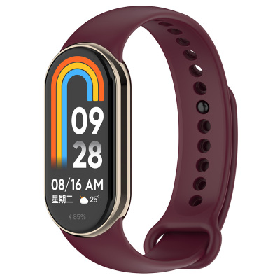 Xiaomi Mi Band 8 Series Classic Band Silicone Strap Strap Koyu Kırmızı