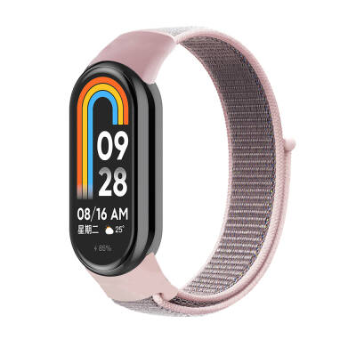 Xiaomi Mi Band 8 Zore KRD-03 Hasır Kordon Pink Sand