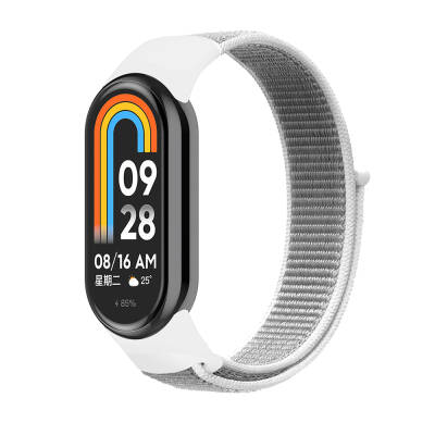 Xiaomi Mi Band 8 Zore KRD-03 Hasır Kordon Beyaz