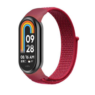 Xiaomi Mi Band 8 Zore KRD-03 Hasır Kordon Kırmızı