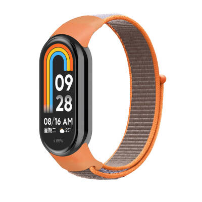 Xiaomi Mi Band 8 Zore KRD-03 Hasır Kordon Turuncu