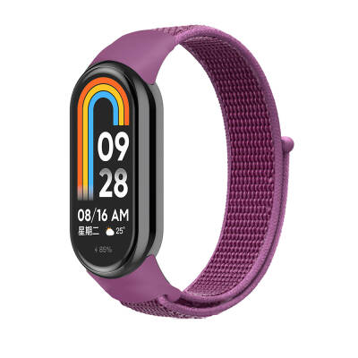 Xiaomi Mi Band 8 Zore KRD-03 Hasır Kordon Mor