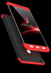 Xiaomi Mi Max 2 Kılıf Zore Ays Kapak Siyah-Kırmızı
