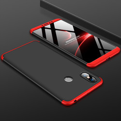 Xiaomi Mi Max 3 Kılıf Zore Ays Kapak Siyah-Kırmızı
