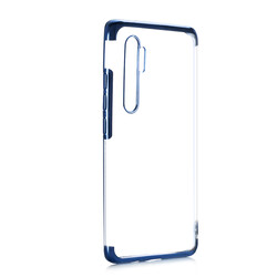 Xiaomi Mi Note 10 Lite Case Zore Dört Köşeli Lazer Silicon Cover Blue