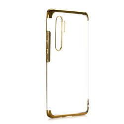 Xiaomi Mi Note 10 Lite Case Zore Dört Köşeli Lazer Silicon Cover Gold