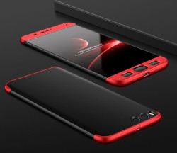 Xiaomi Mi Note 3 Kılıf Zore Ays Kapak Siyah-Kırmızı
