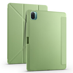 Xiaomi Mi Pad 5 Case Zore Tri Folding Smart With Pen Stand Case Açık Yeşil