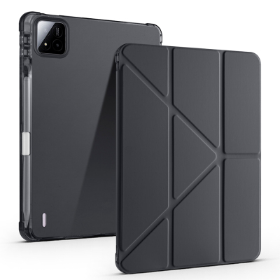 Xiaomi Pad 7 Case Zore Tri Folding Stand Case with Pen Compartment Black