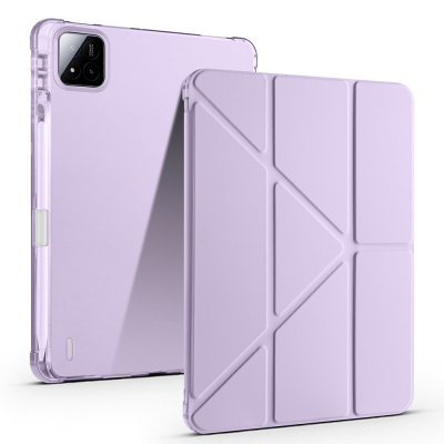 Xiaomi Pad 7 Pro Kılıf Zore Tri Folding Kalem Bölmeli Standlı Kılıf Lila