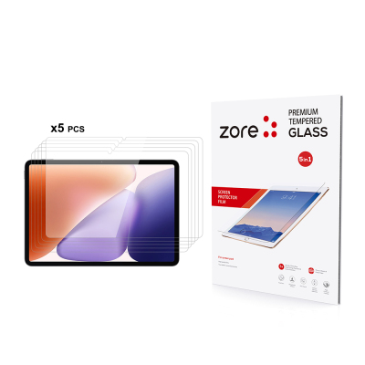 Xiaomi Pad 7 Zore 5in1 Tablet Tempered Glass Screen Protector Şeffaf