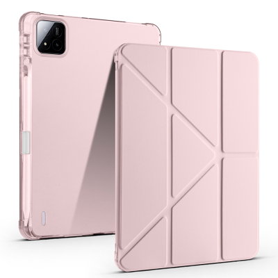 Xiaomi Pad 8 Kılıf Zore Tri Folding Kalem Bölmeli Standlı Kılıf Rose Gold