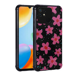 Xiaomi Poco C40 Case Glittery Patterned Camera Protected Shiny Zore Popy Cover Çiçek