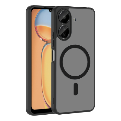 Xiaomi Poco C65 Case M-safe Charging Feature Zore Babet Cover Black