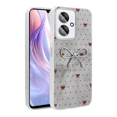 Xiaomi Poco C65 Kılıf Kamera Korumalı Figürlü Zore Ponti Silikon Kapak Açık Mavi