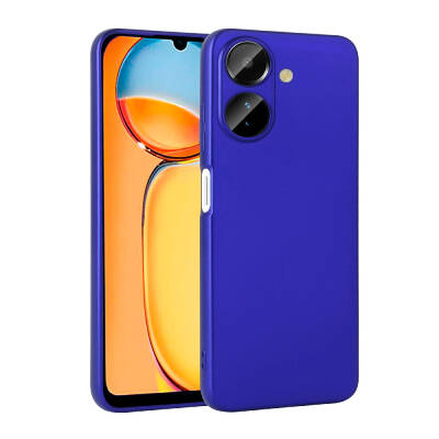 Xiaomi Poco C65 Kılıf Zore Premier Silikon Kapak Saks Mavi