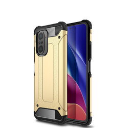 Xiaomi Poco F3 Case Zore Crash Silicon Cover Gold