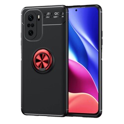 Xiaomi Poco F3 Case Zore Ravel Silicon Cover Black-Red
