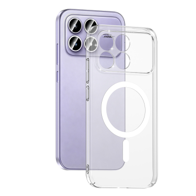 Xiaomi Poco F8 Pro Kamera Korumalı M-Safe Şarj Özellikli Şeffaf Zore London Sert PC Kapak Şeffaf