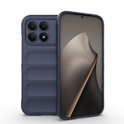 Xiaomi Poco F8 Pro Kılıf Esnek TPU Oyuklu Arka Yüzey Tasarımlı Zore Etnik Silikon Kapak Lacivert