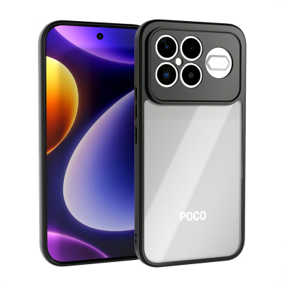 Xiaomi Poco F8 Ultra Case Camera Protection Transparent Back Surface Zore New Roll Cover Black