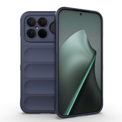 Xiaomi Poco F8 Ultra Case Flexible TPU Hollow Back Surface Design Zore Ethnic Silicone Cover Navy blue