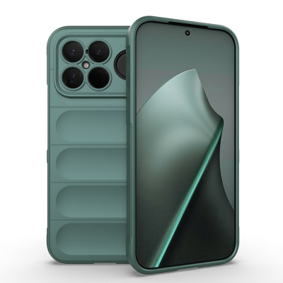 Xiaomi Poco F8 Ultra Case Flexible TPU Hollow Back Surface Design Zore Ethnic Silicone Cover Dark Green
