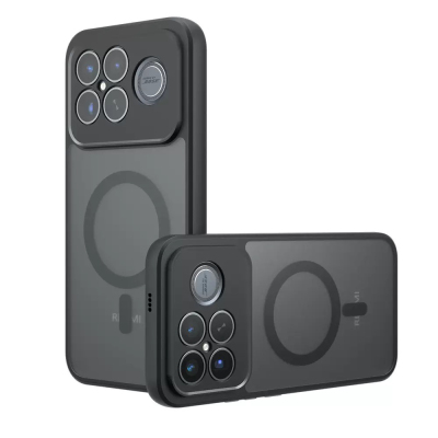 Xiaomi Poco F8 Ultra Case with M-Safe Charging and Camera Protection - Zore Lunex Cover Black
