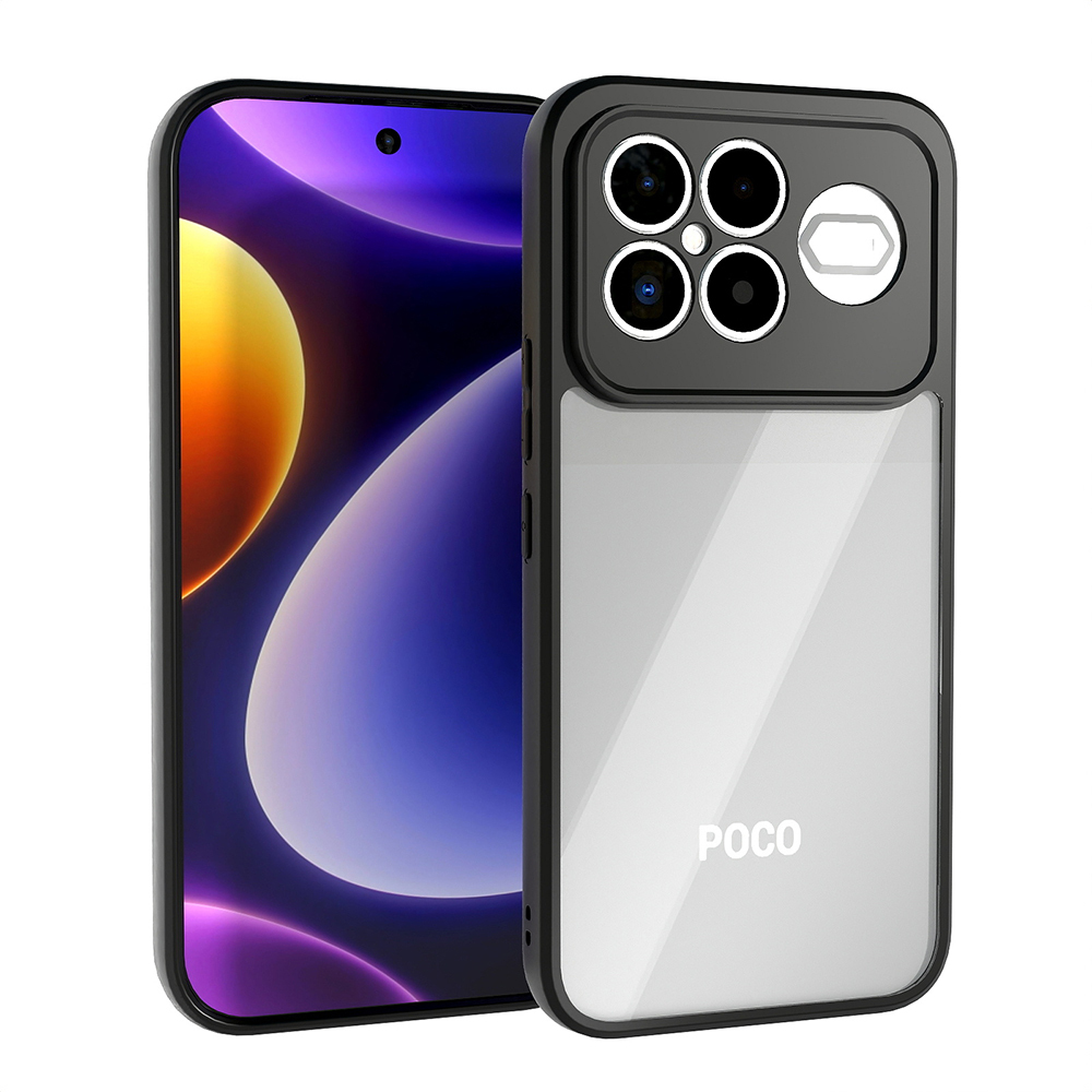 Xiaomi Poco F8 Ultra Kılıf Kamera Korumalı Şeffaf Arka Yüzey Zore New Roll Kapak - 1