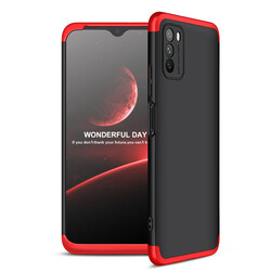 Xiaomi Poco M3 Case Zore Ays Cover Black-Red