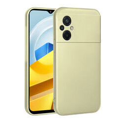 Xiaomi Poco M5 Case Zore Premier Silicon Cover Gold