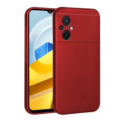 Xiaomi Poco M5 Kılıf Zore Premier Silikon Kapak Kırmızı